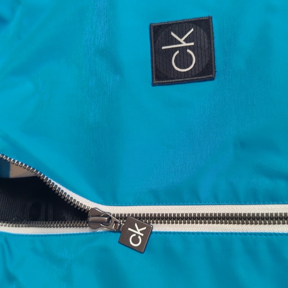 Calvin Klein Color Block Track Jacket, Spell Out, Hidden Hood, Vented Back, Med - Picture 2 of 15